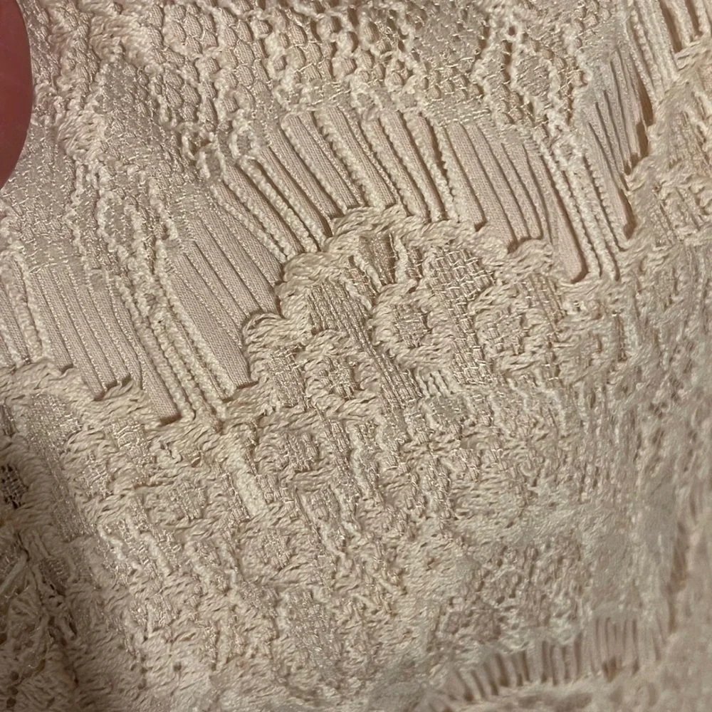 S Free People Cream Crochet Lace Midi Slip Lined Dress.  Intimately Free People - Picture 7 of 14